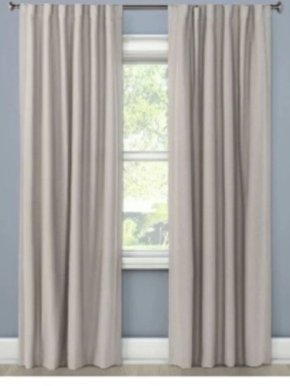 4 Threshold Aruba Linen Blackout Curtain Panels - Gray